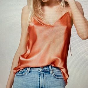 PAIGE Cicely Cami 100% Silk Coral Size M